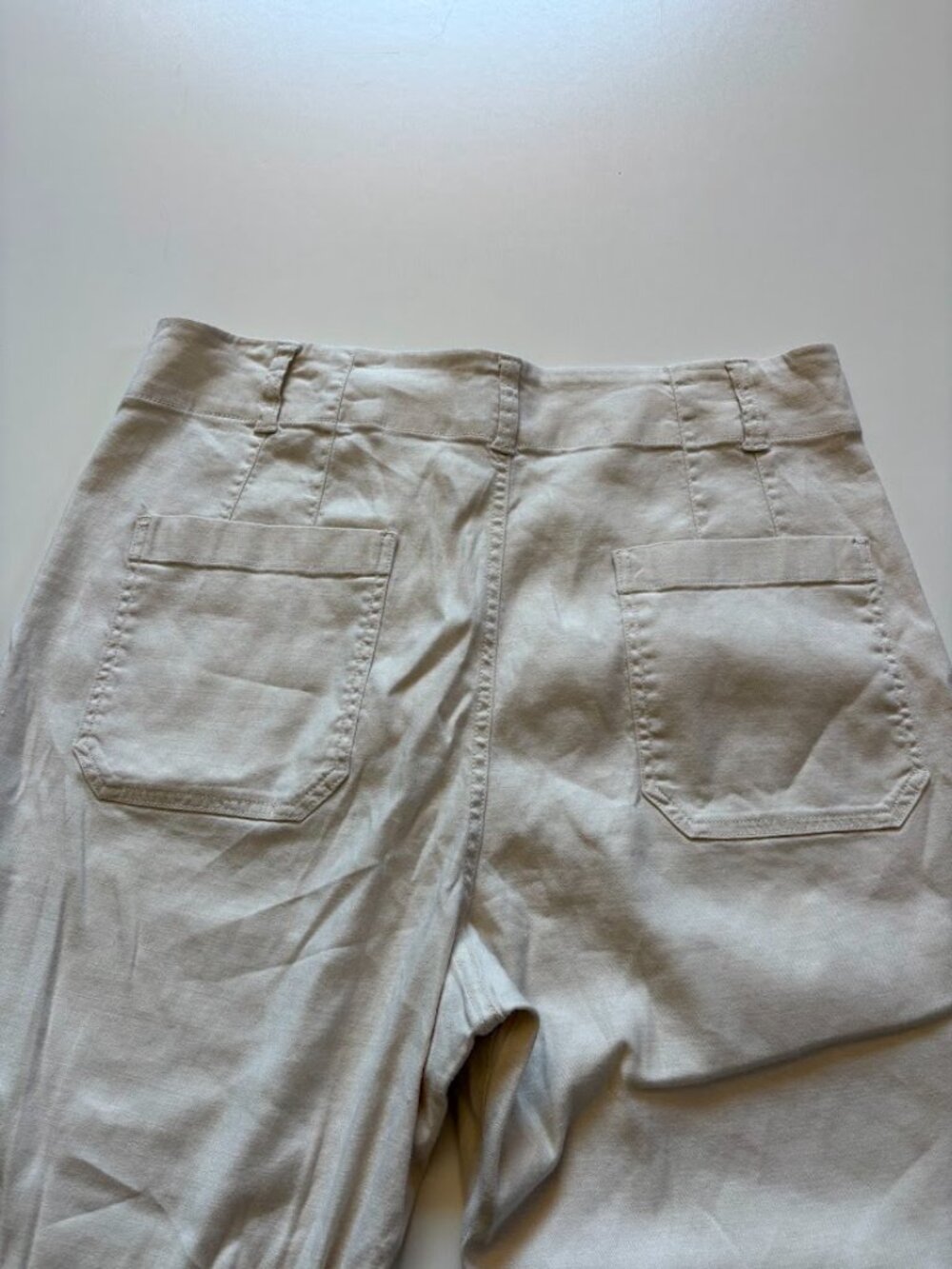 Anthropologie Maeve Colette Linen Blend Stretch High-Rise Wide Leg Pants Trouser - Picture 9 of 13